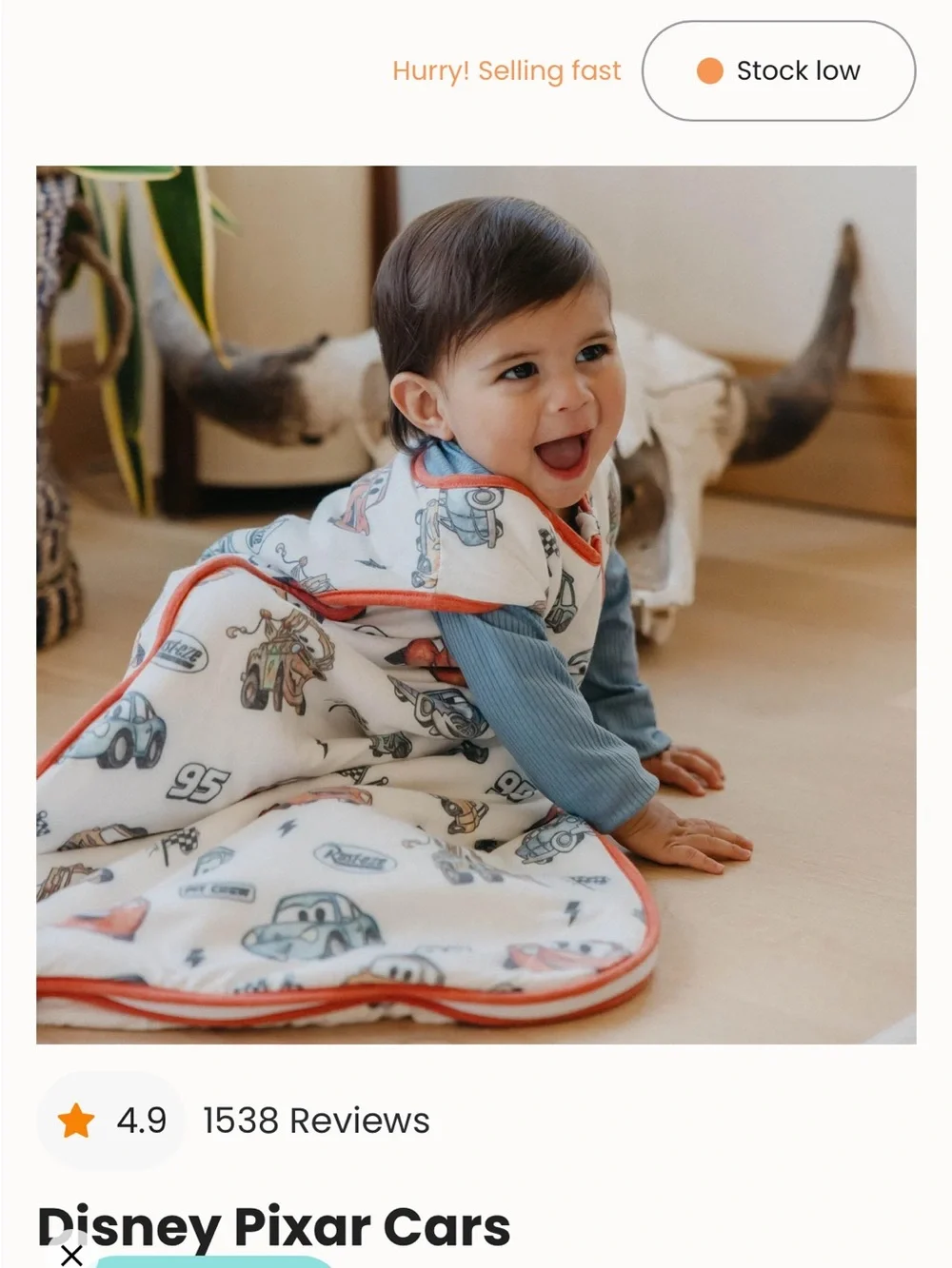 Disney Pixar Cars Sleep Sack 18-24M